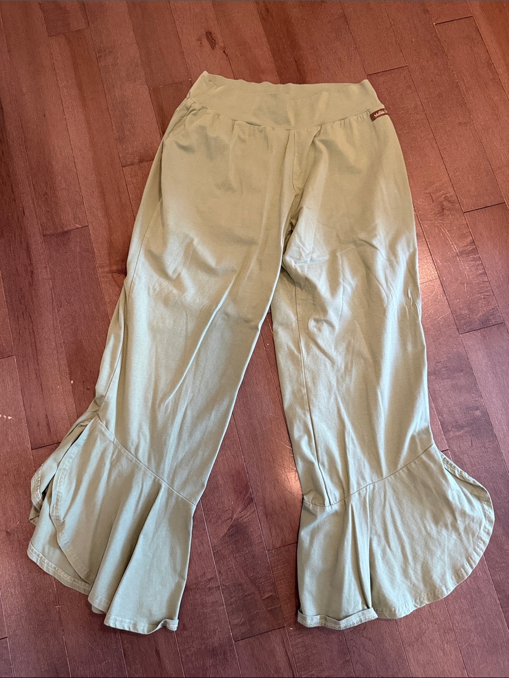 Matilda Jane Sage Green Wide-Leg Ruffle Hem Pants